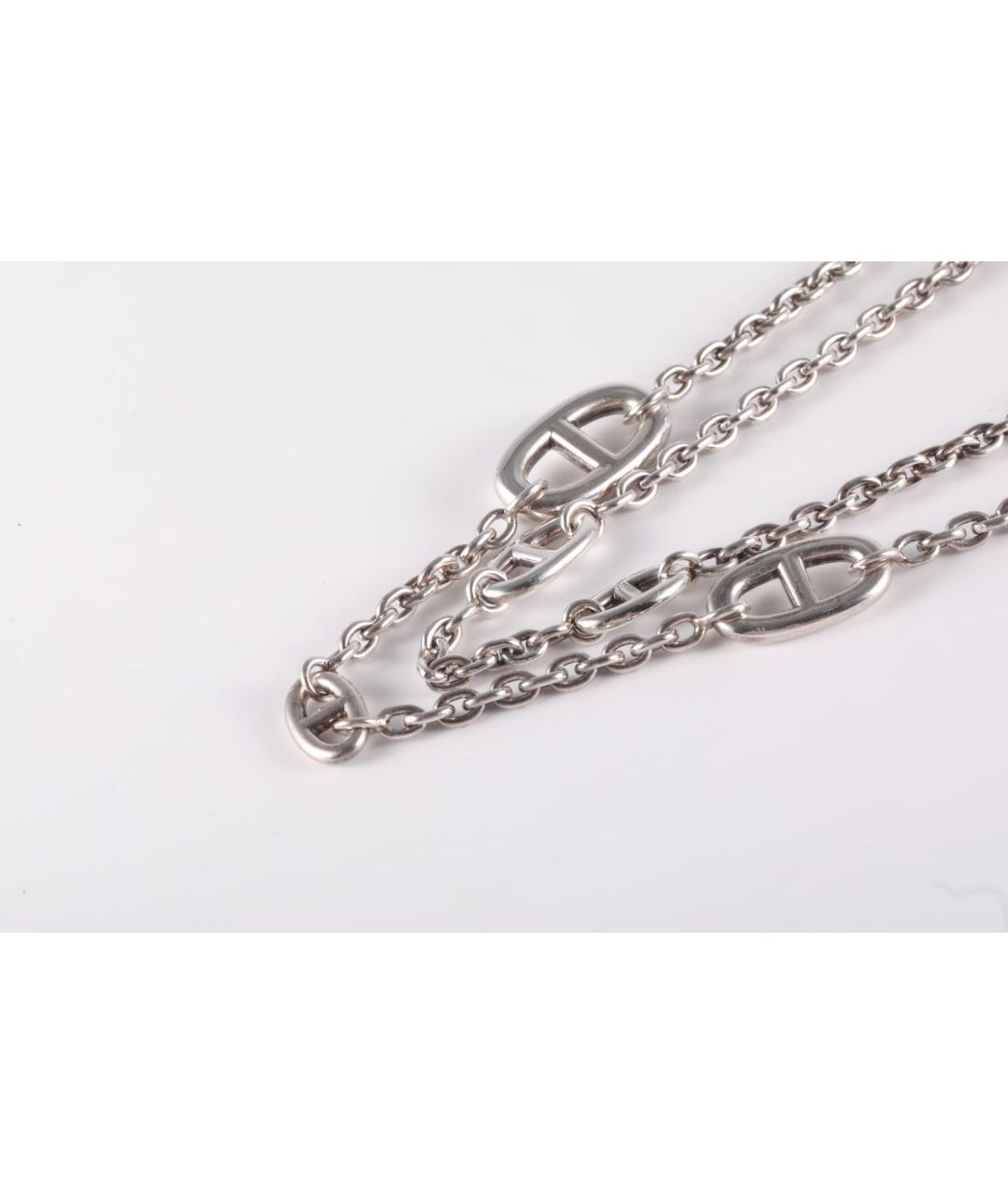 HERMES Серое серебряное колье, фото 2