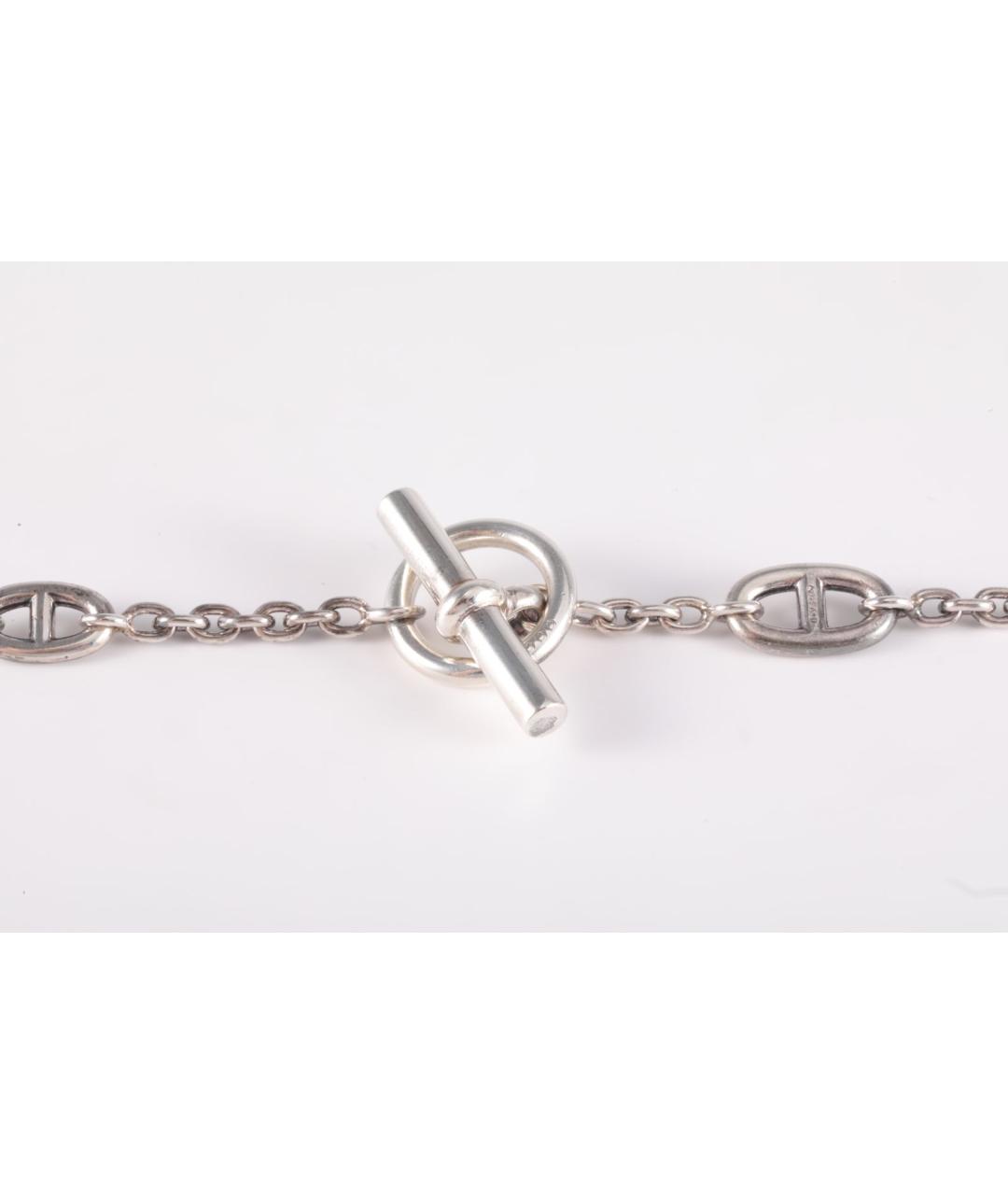 HERMES Серое серебряное колье, фото 5