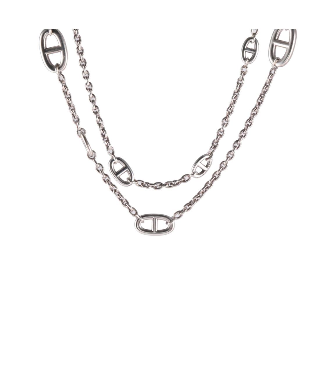 HERMES Серое серебряное колье, фото 1