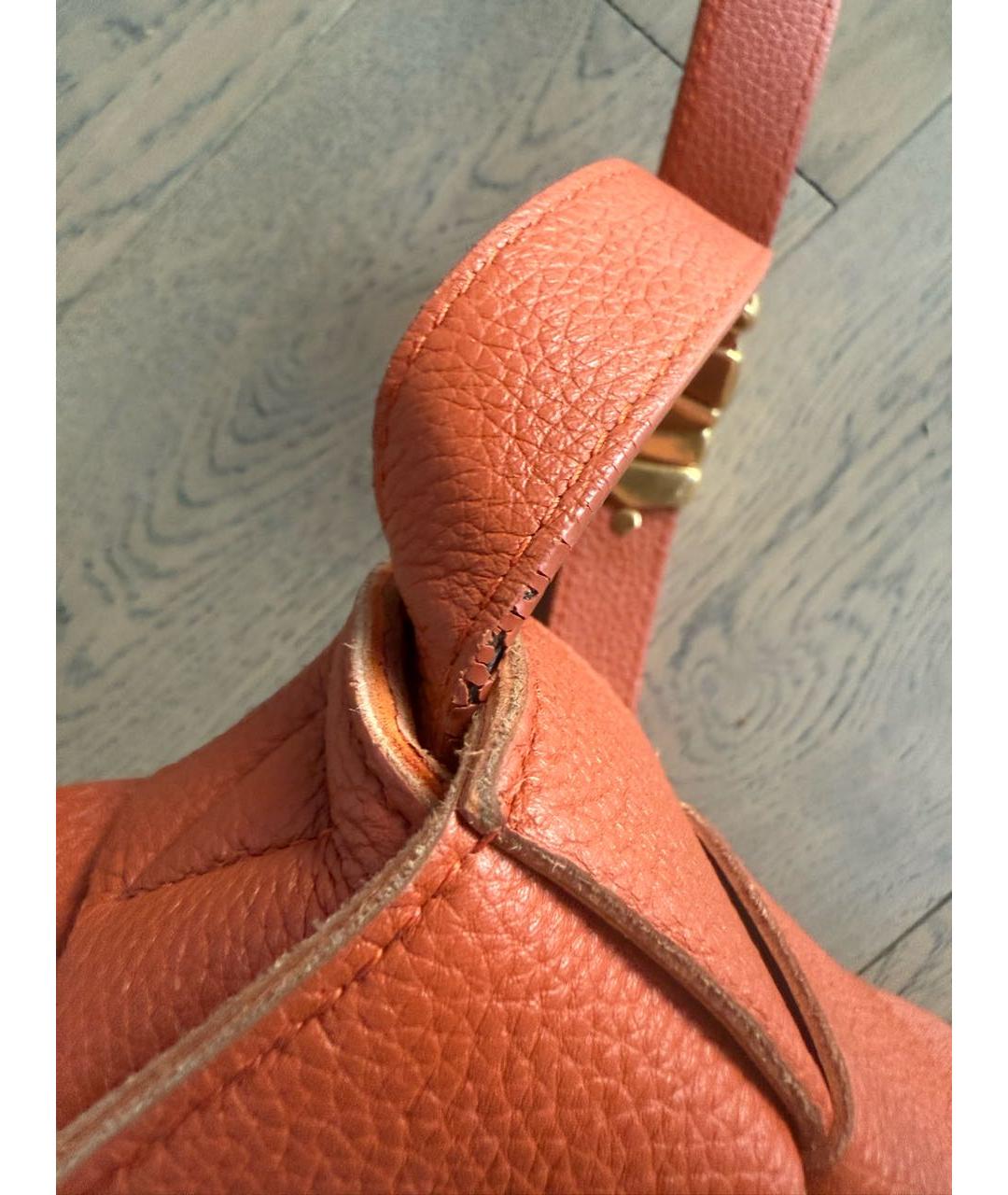 BOTTEGA VENETA Коралловая кожаная сумка через плечо, фото 4