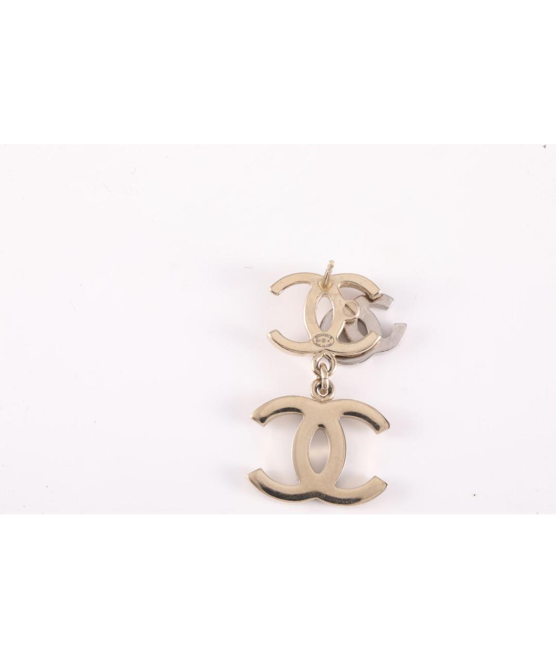 CHANEL Золотые металлические серьги, фото 6