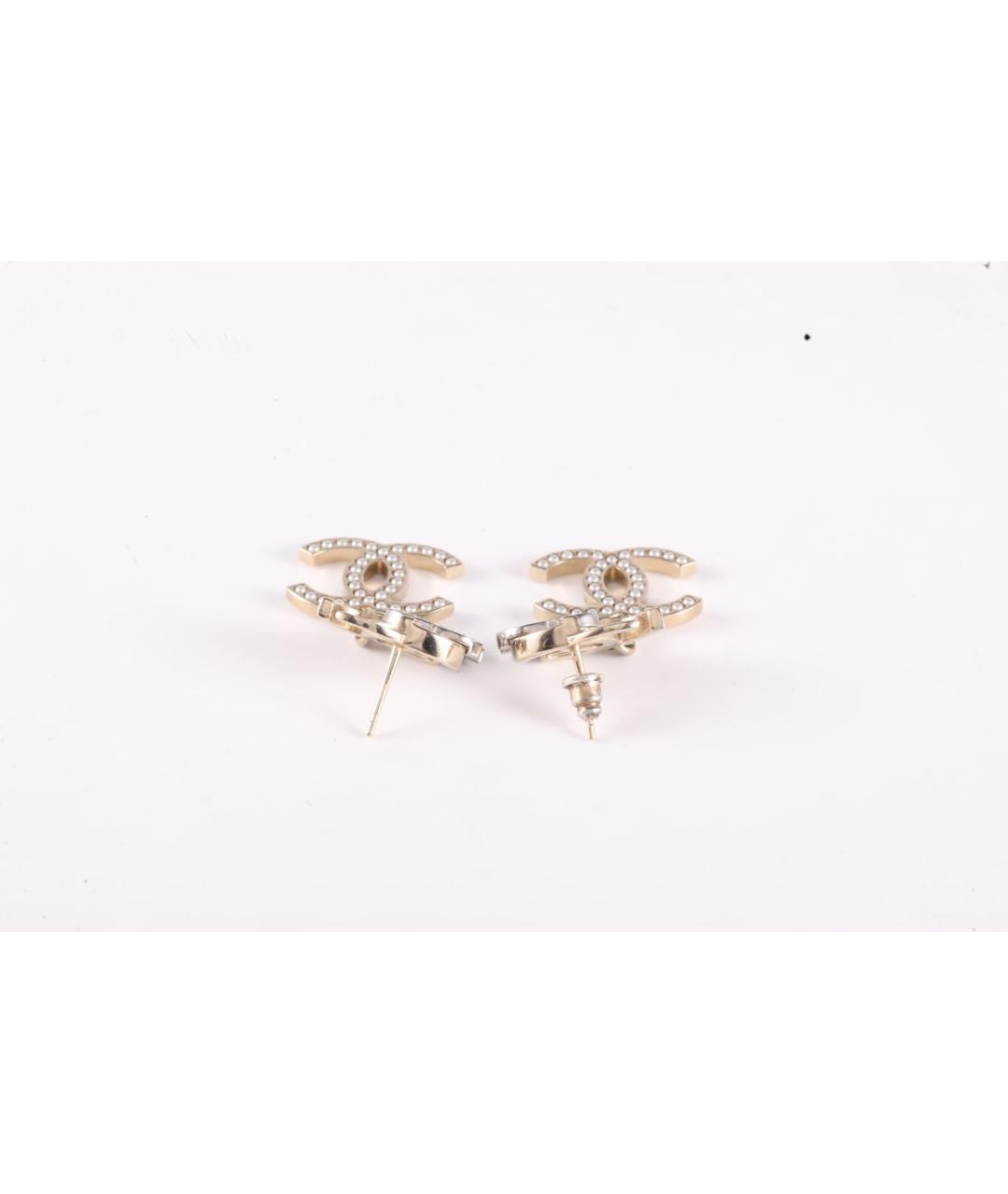 CHANEL Золотые металлические серьги, фото 3