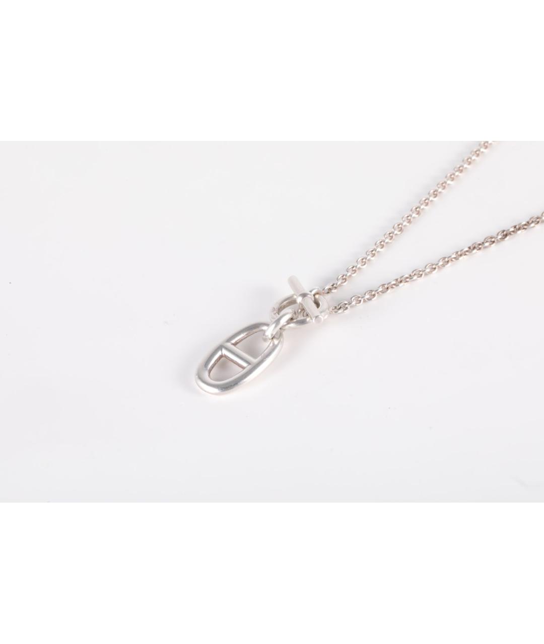 HERMES Серое серебряное колье, фото 2