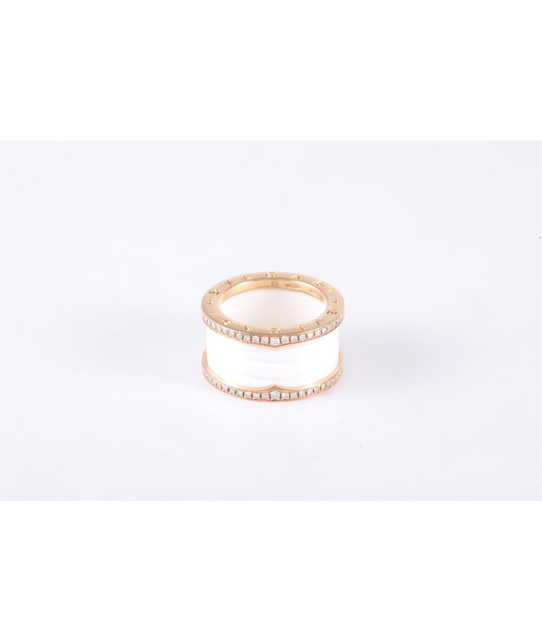 BVLGARI Белое кольцо из желтого золота, фото 4