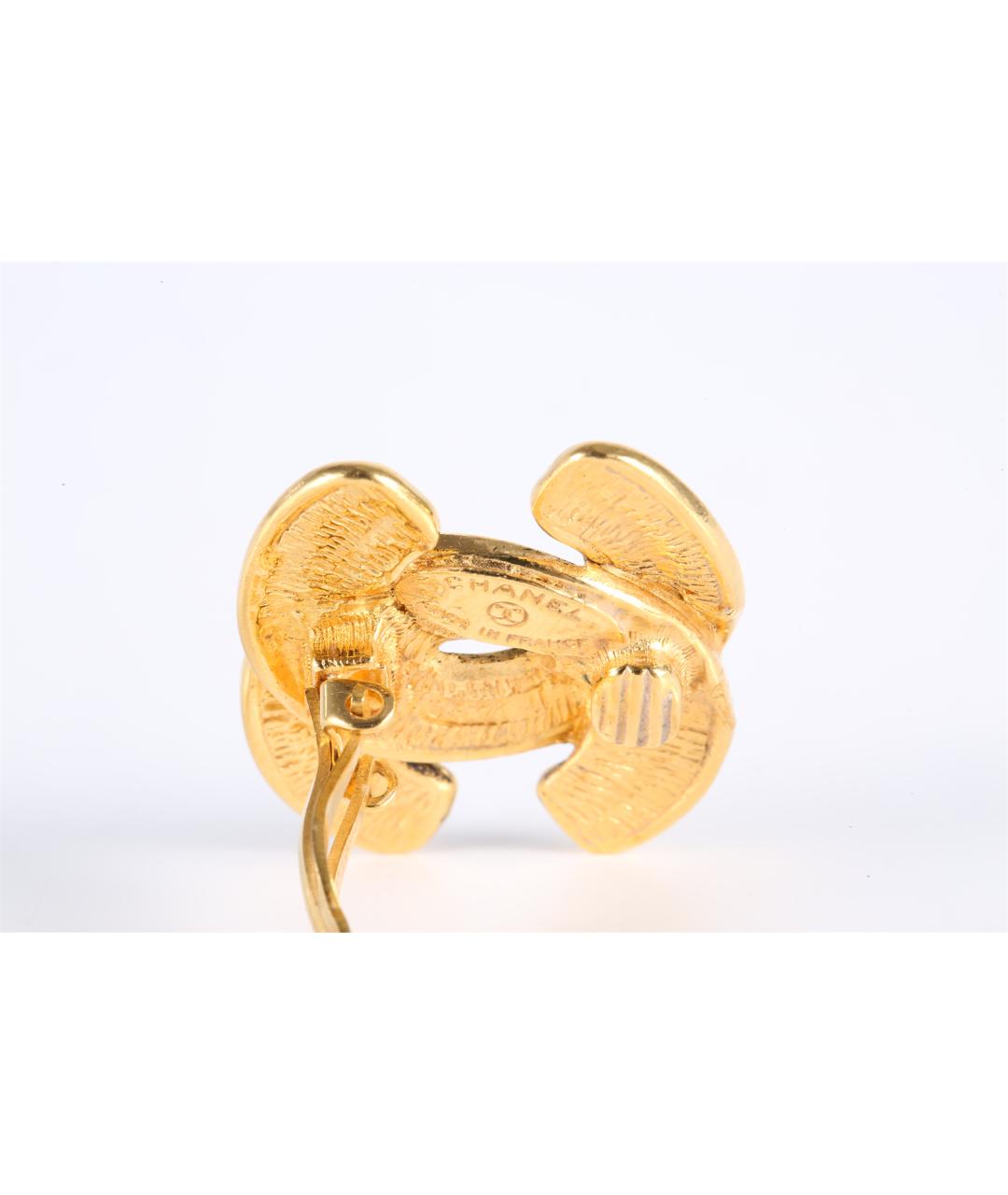 CHANEL Золотые металлические серьги, фото 6