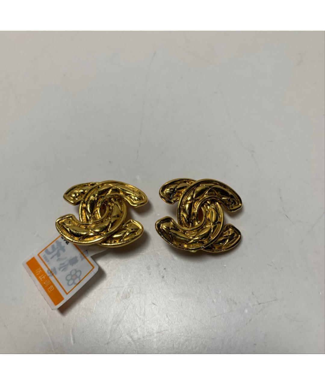 CHANEL Золотые металлические серьги, фото 8