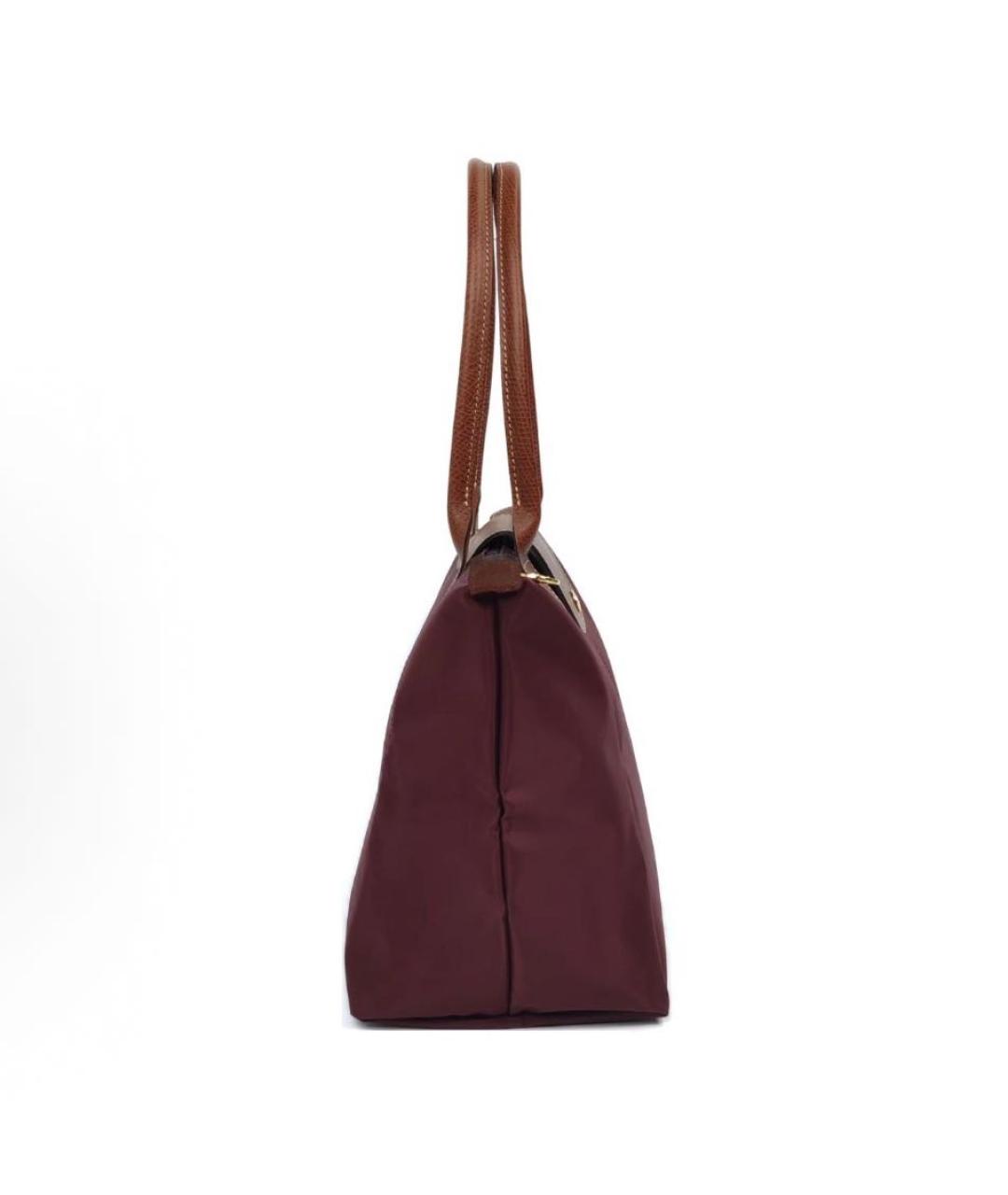 LONGCHAMP Бордовая тканевая сумка тоут, фото 3