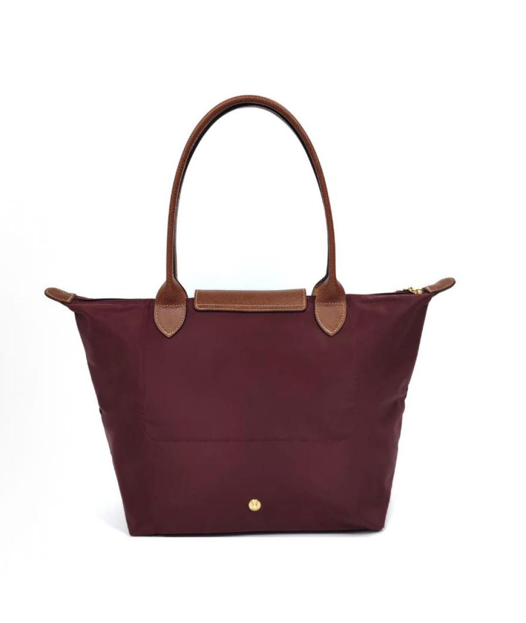 LONGCHAMP Бордовая тканевая сумка тоут, фото 4