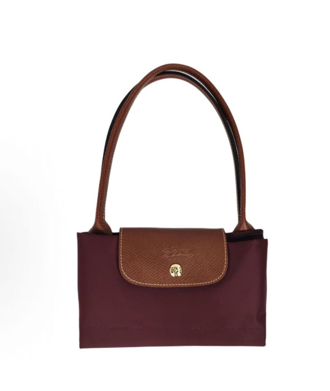 LONGCHAMP Бордовая тканевая сумка тоут, фото 6
