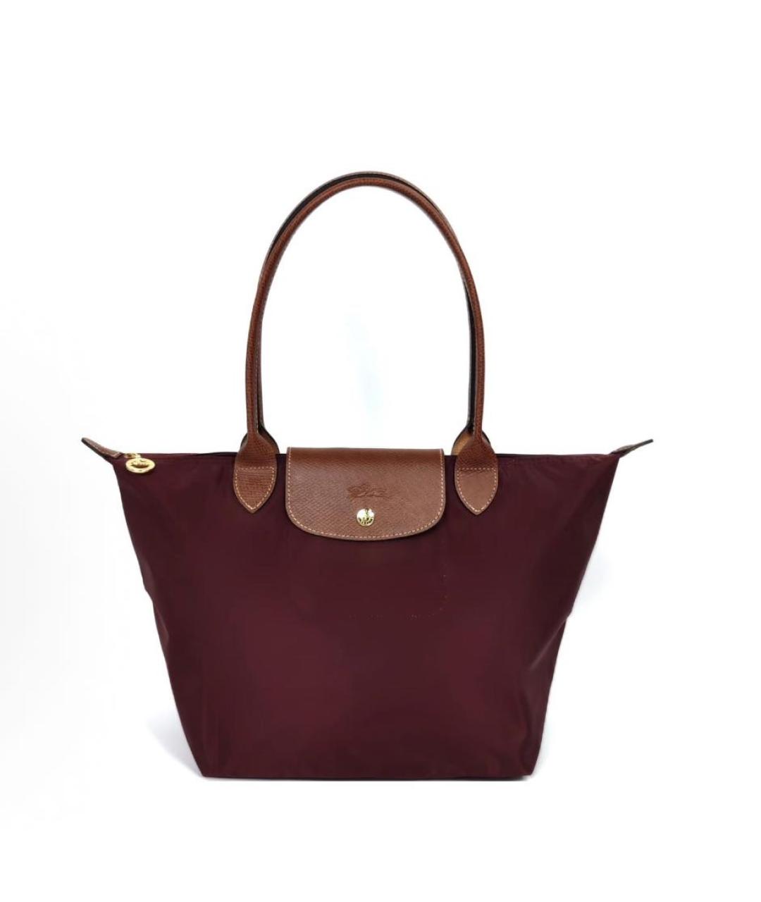 LONGCHAMP Бордовая тканевая сумка тоут, фото 1