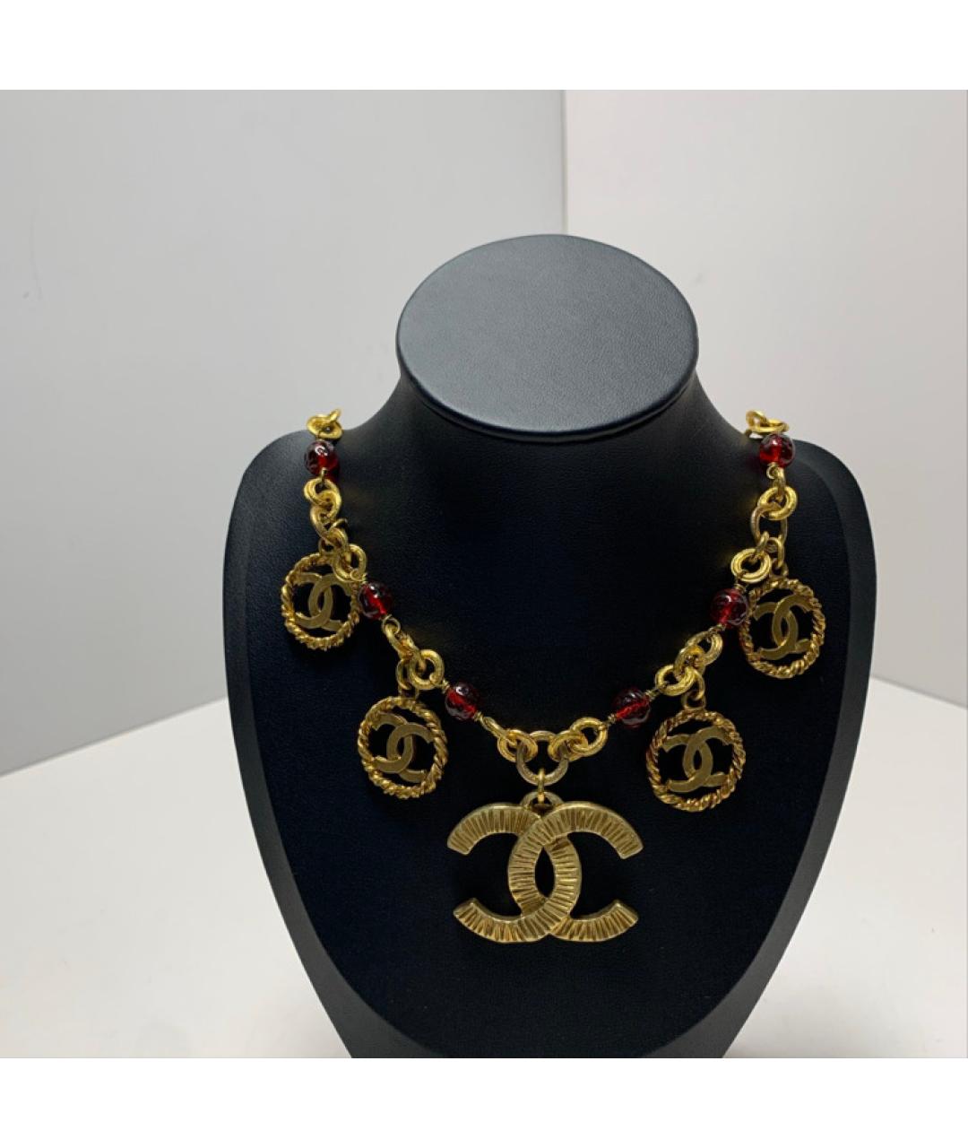 CHANEL Золотое металлическое колье, фото 9