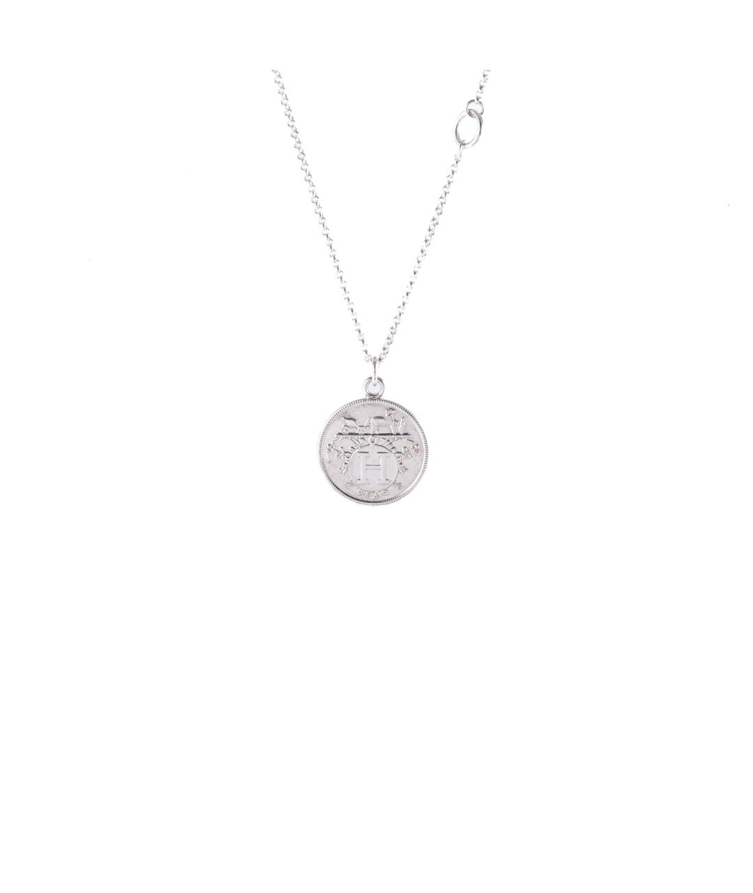 HERMES Серебряное колье из белого золота, фото 1