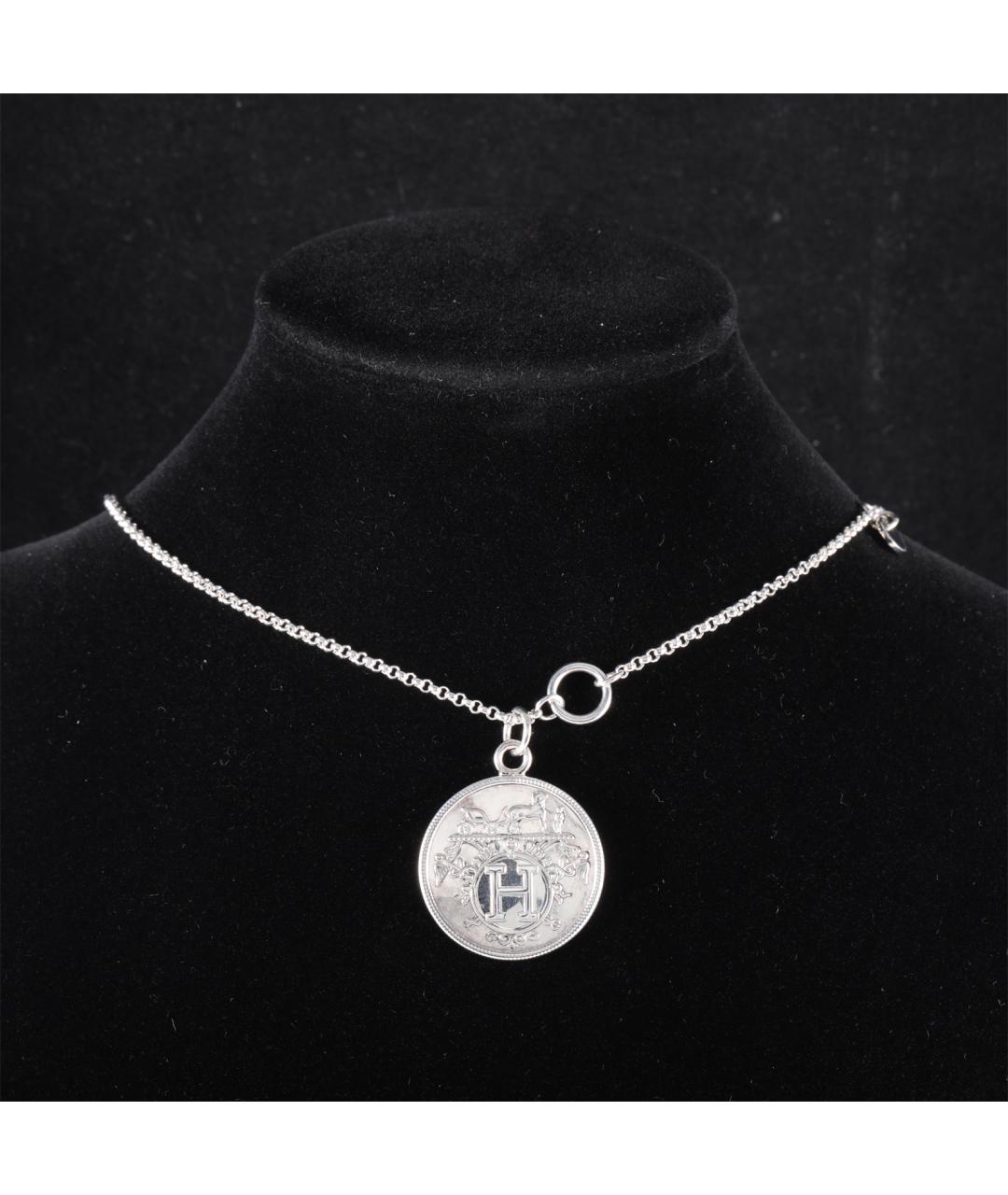 HERMES Серебряное колье из белого золота, фото 7