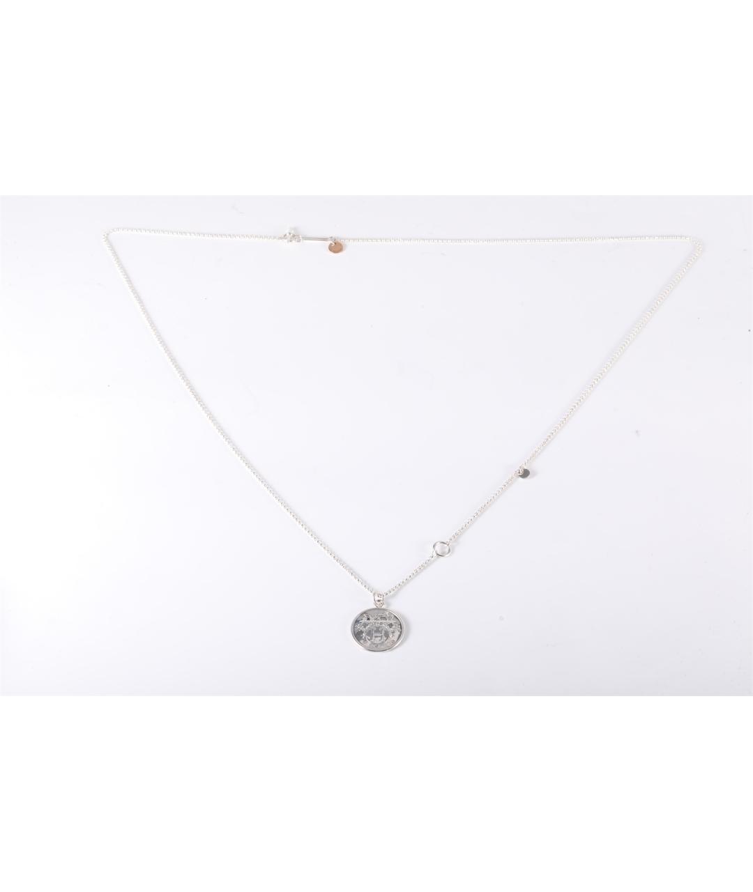 HERMES Серебряное колье из белого золота, фото 6