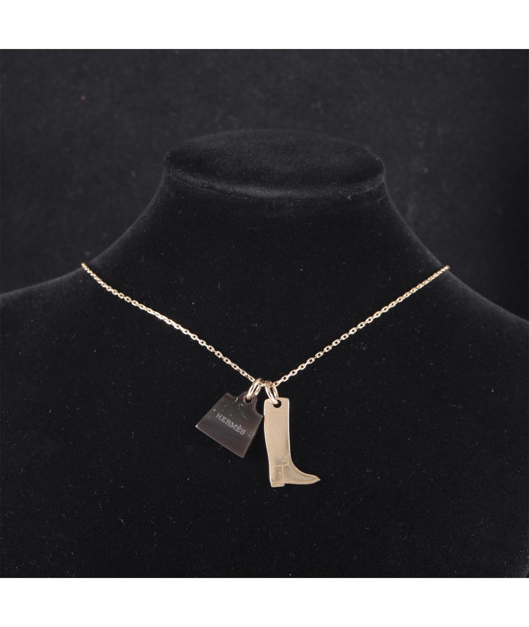 HERMES Серое металлическое колье, фото 7
