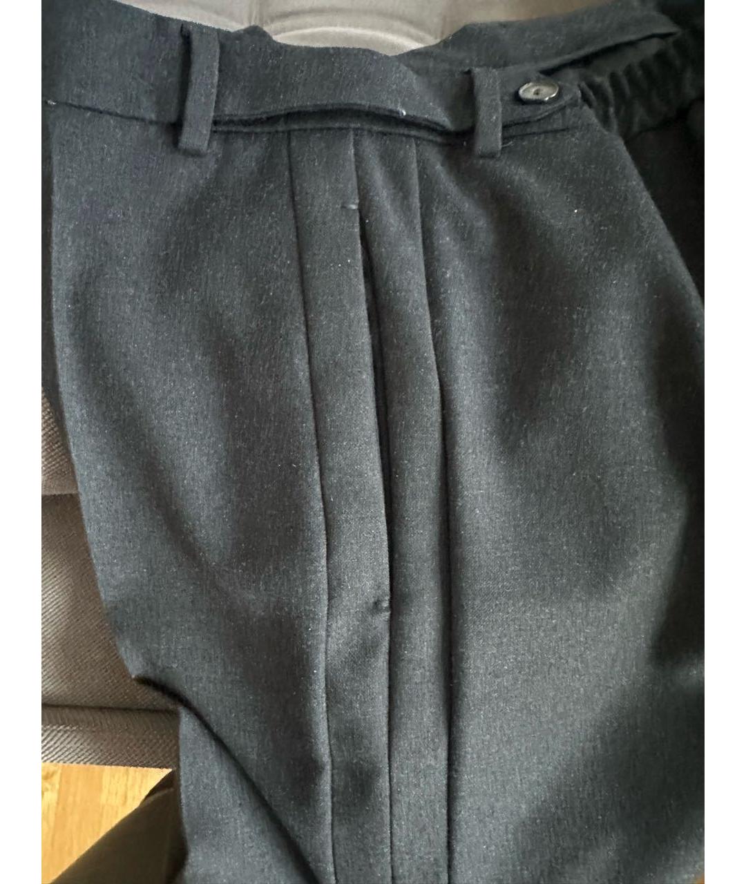MAX MARA STUDIO Черные шерстяные прямые брюки, фото 6