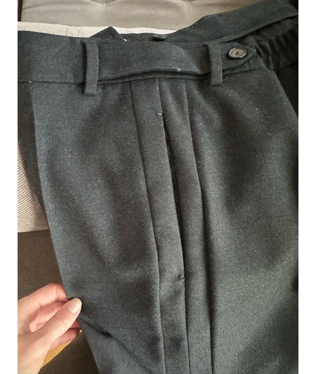 MAX MARA STUDIO Черные шерстяные прямые брюки, фото 4