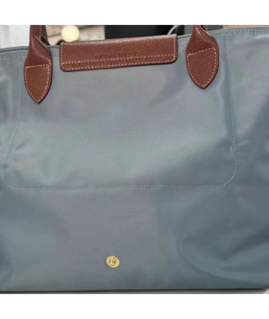 LONGCHAMP Голубая тканевая сумка тоут, фото 7