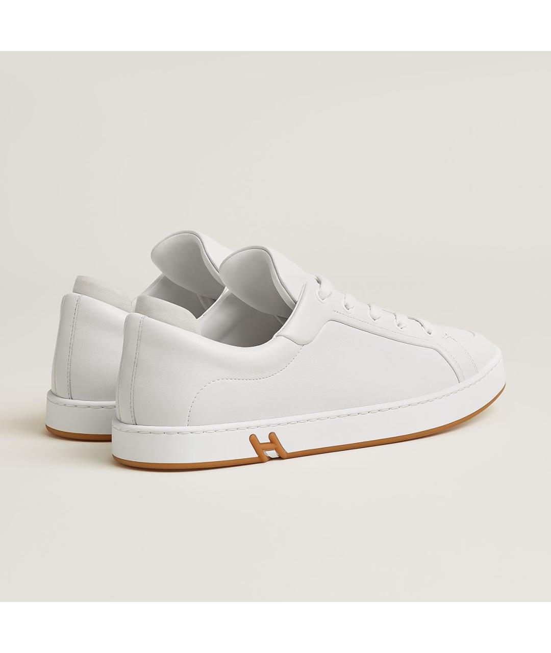 HERMES Белые кожаные низкие кроссовки / кеды, фото 3