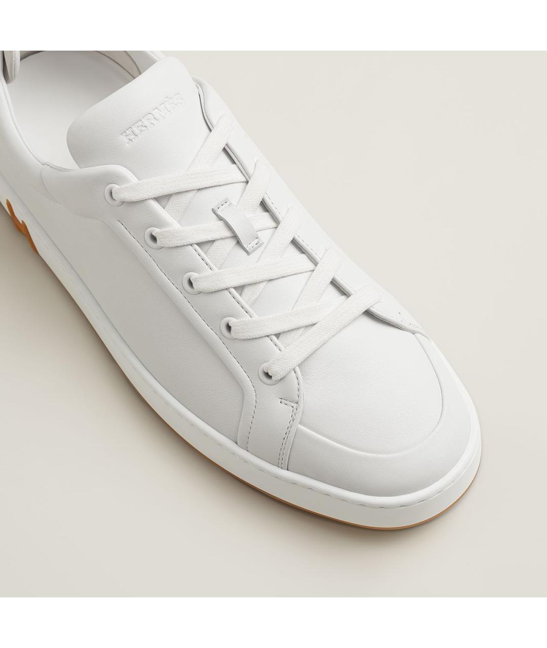 HERMES Белые кожаные низкие кроссовки / кеды, фото 4