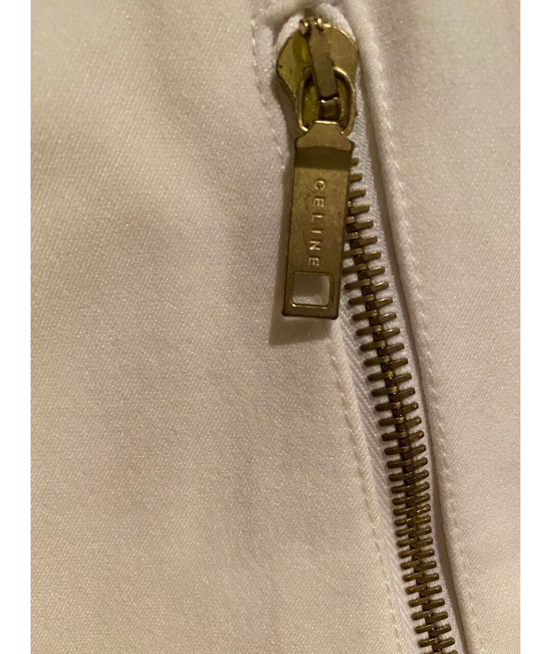 CELINE Белые полиамидовые брюки узкие, фото 4