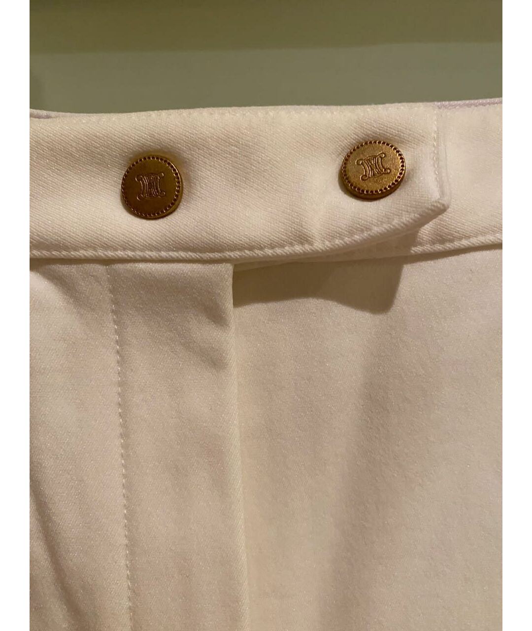 CELINE Белые полиамидовые брюки узкие, фото 3