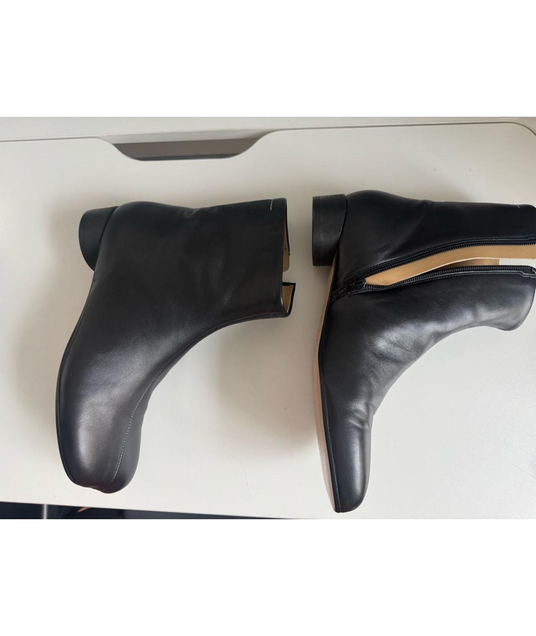 MAISON MARGIELA Черные кожаные ботинки, фото 4