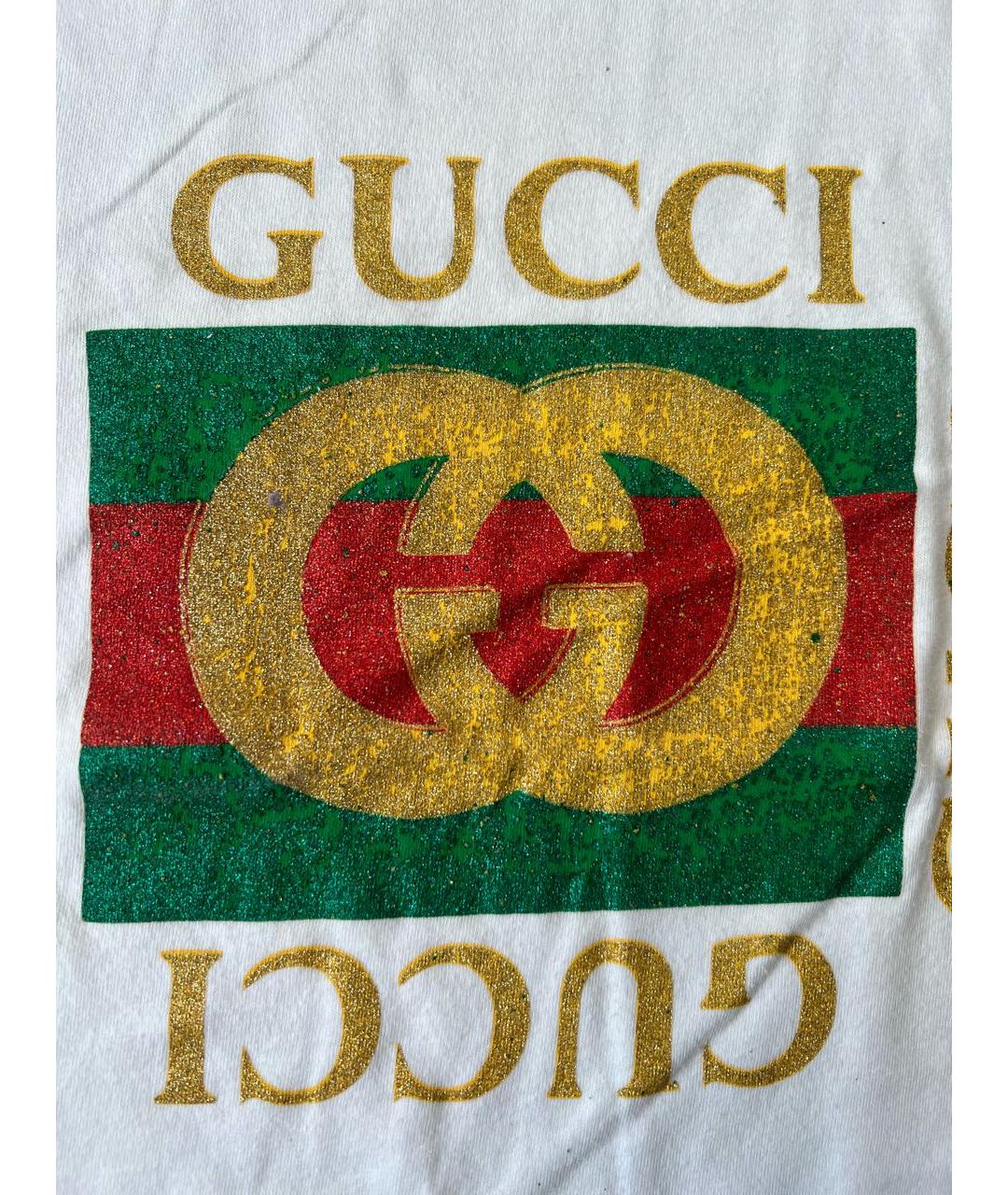 GUCCI Белая хлопковая футболка, фото 3