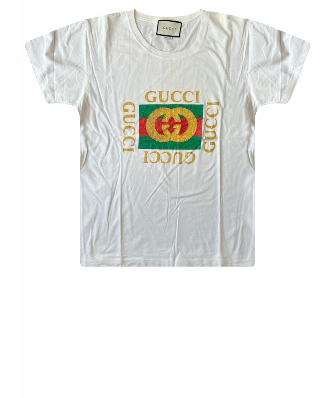 GUCCI Белая хлопковая футболка, фото 1