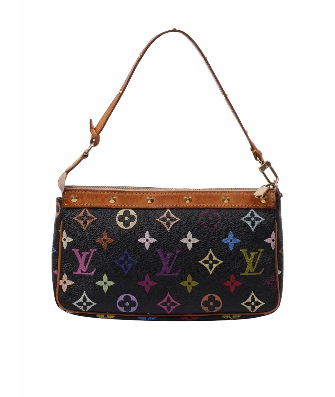 LOUIS VUITTON Черная кожаная сумка с короткими ручками, фото 1