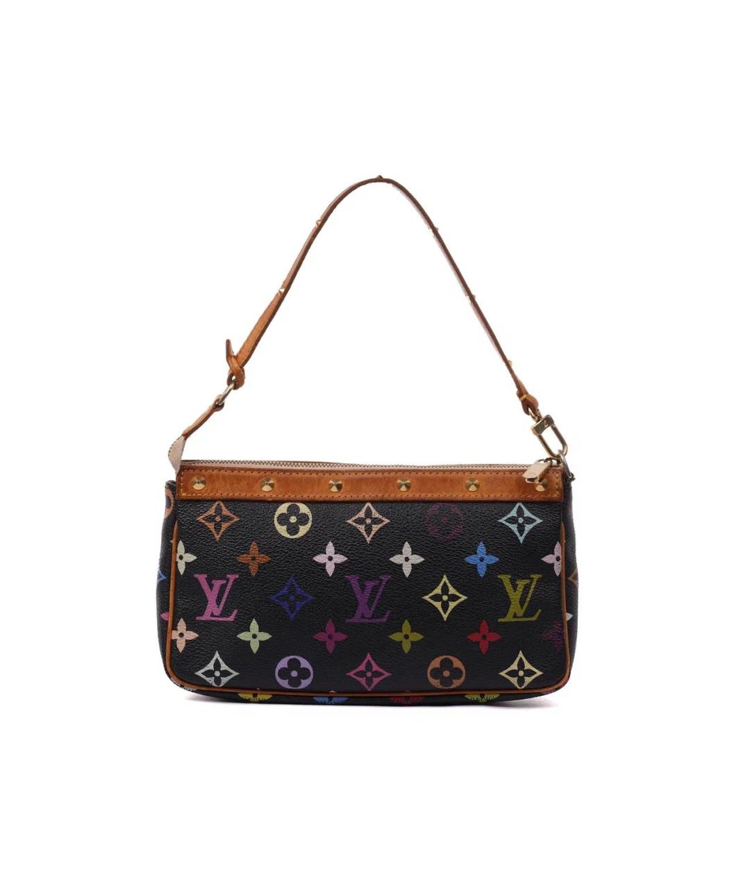 LOUIS VUITTON Черная кожаная сумка с короткими ручками, фото 1