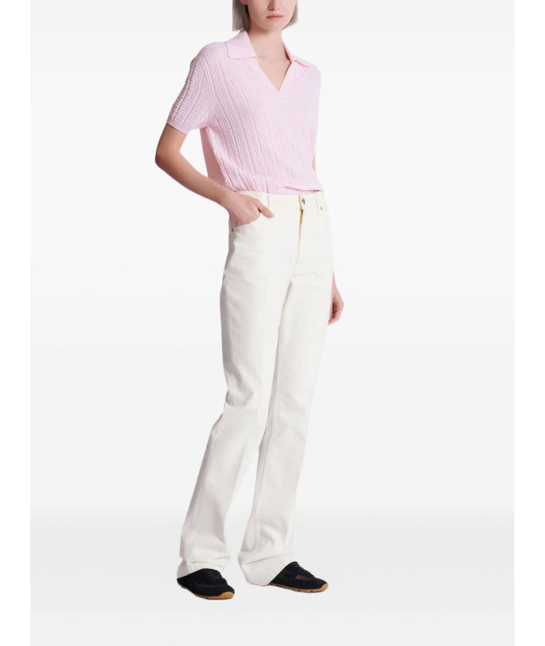 BALMAIN Белые хлопковые джинсы клеш, фото 5