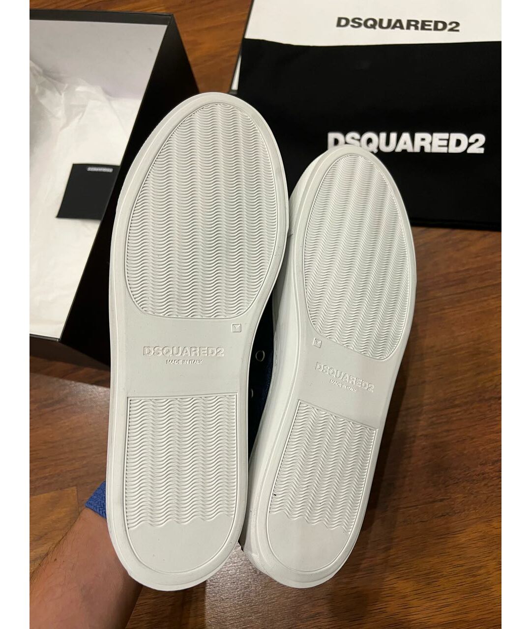 DSQUARED2 Синие низкие кроссовки / кеды, фото 6
