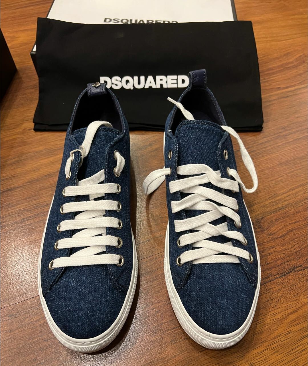 DSQUARED2 Синие низкие кроссовки / кеды, фото 2