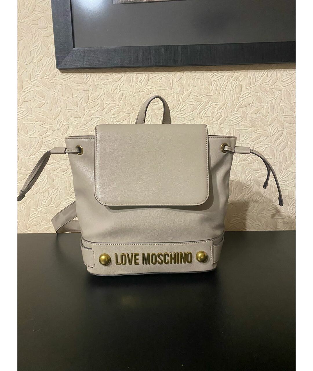 LOVE MOSCHINO Серый рюкзак из искусственной кожи, фото 2