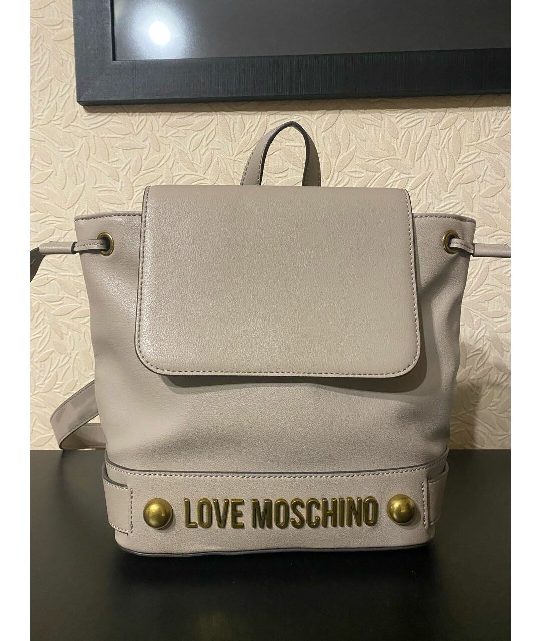 LOVE MOSCHINO Серый рюкзак из искусственной кожи, фото 5