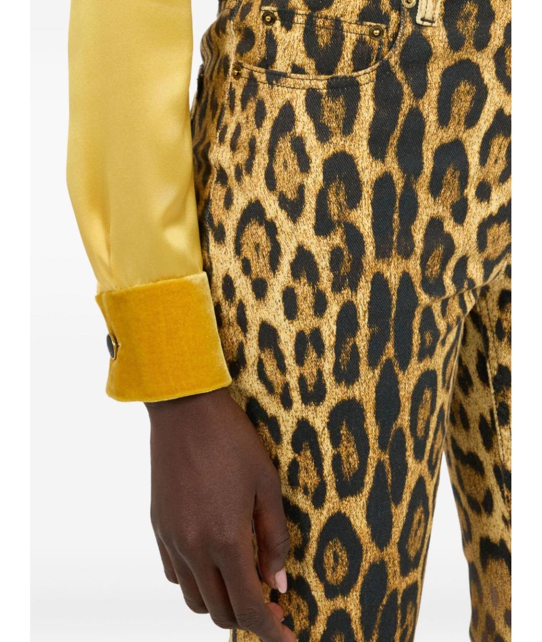 ROBERTO CAVALLI Мульти хлопковые прямые джинсы, фото 3