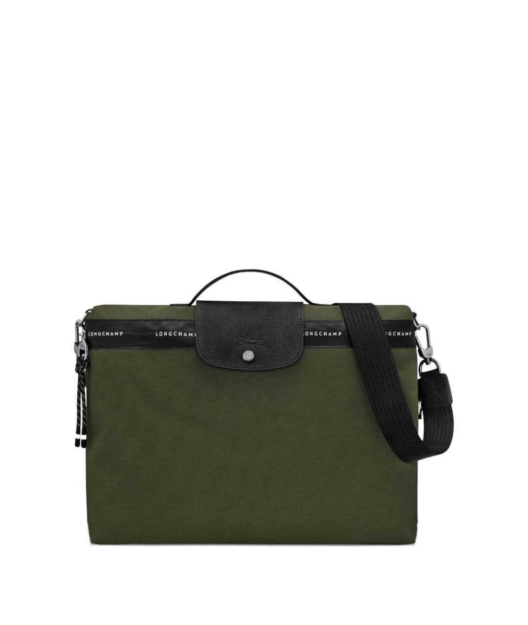 LONGCHAMP Зеленый синтетический портфель, фото 3