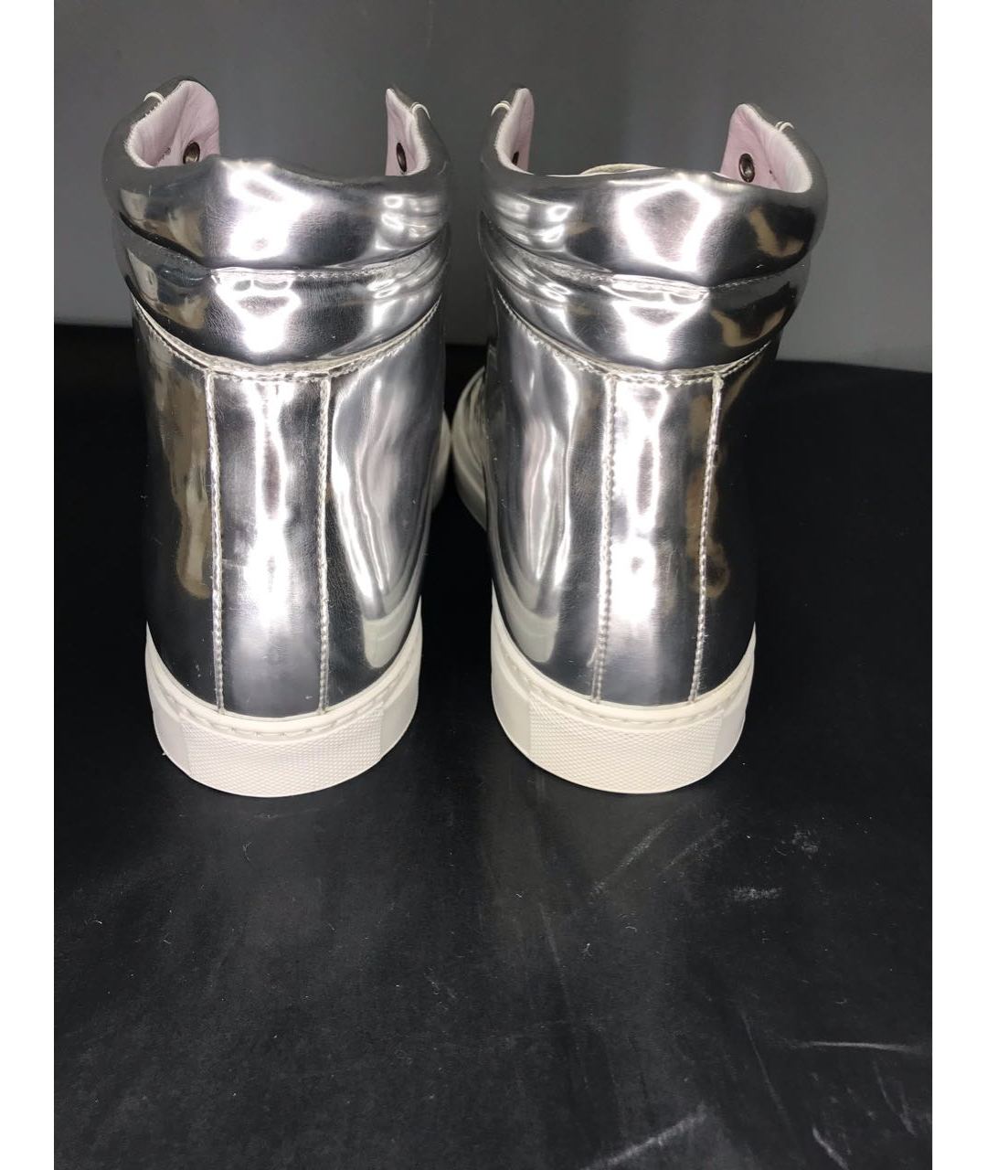 PHILIPP PLEIN Серебряные высокие кроссовки / кеды, фото 4
