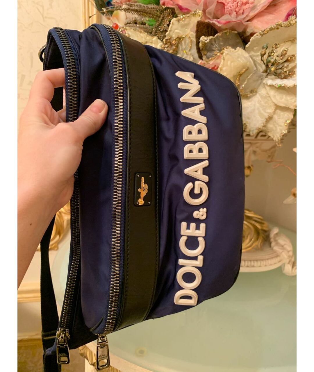 DOLCE&GABBANA Синяя поясная сумка, фото 2