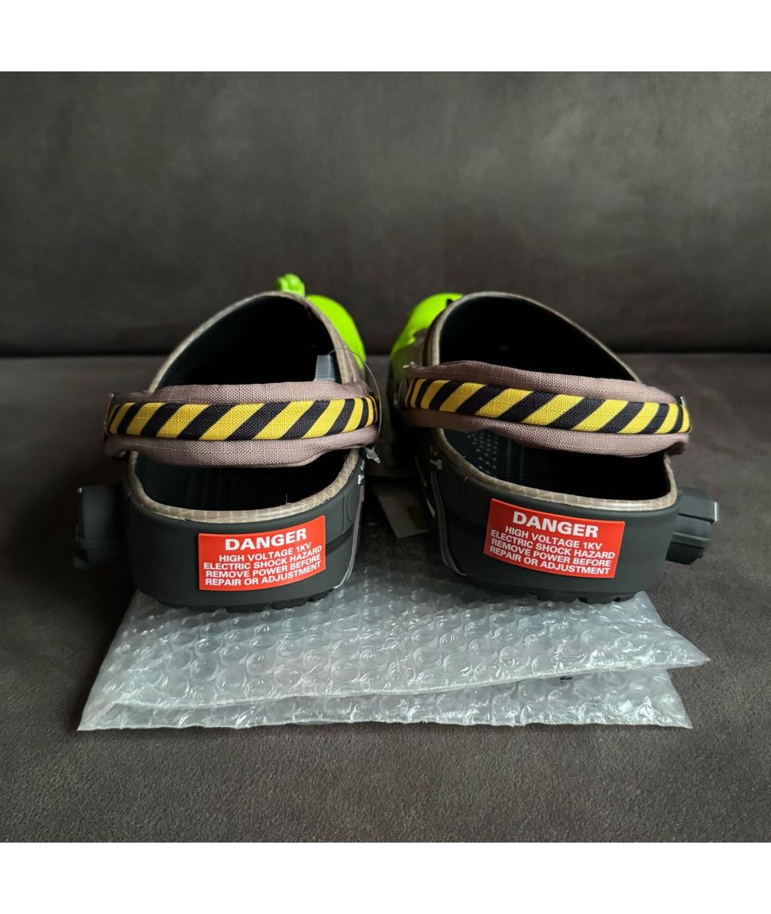 CROCS Коричневые резиновые шлепанцы, фото 3