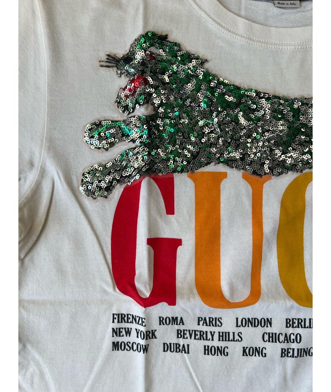 GUCCI Белая хлопковая футболка, фото 6