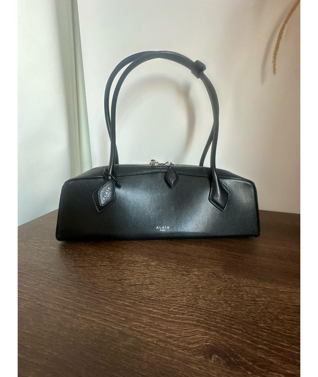 ALAIA Черная кожаная сумка через плечо, фото 4