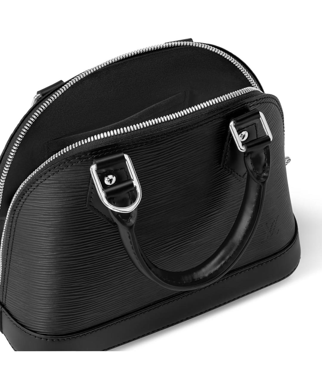 LOUIS VUITTON Черная кожаная сумка с короткими ручками, фото 3