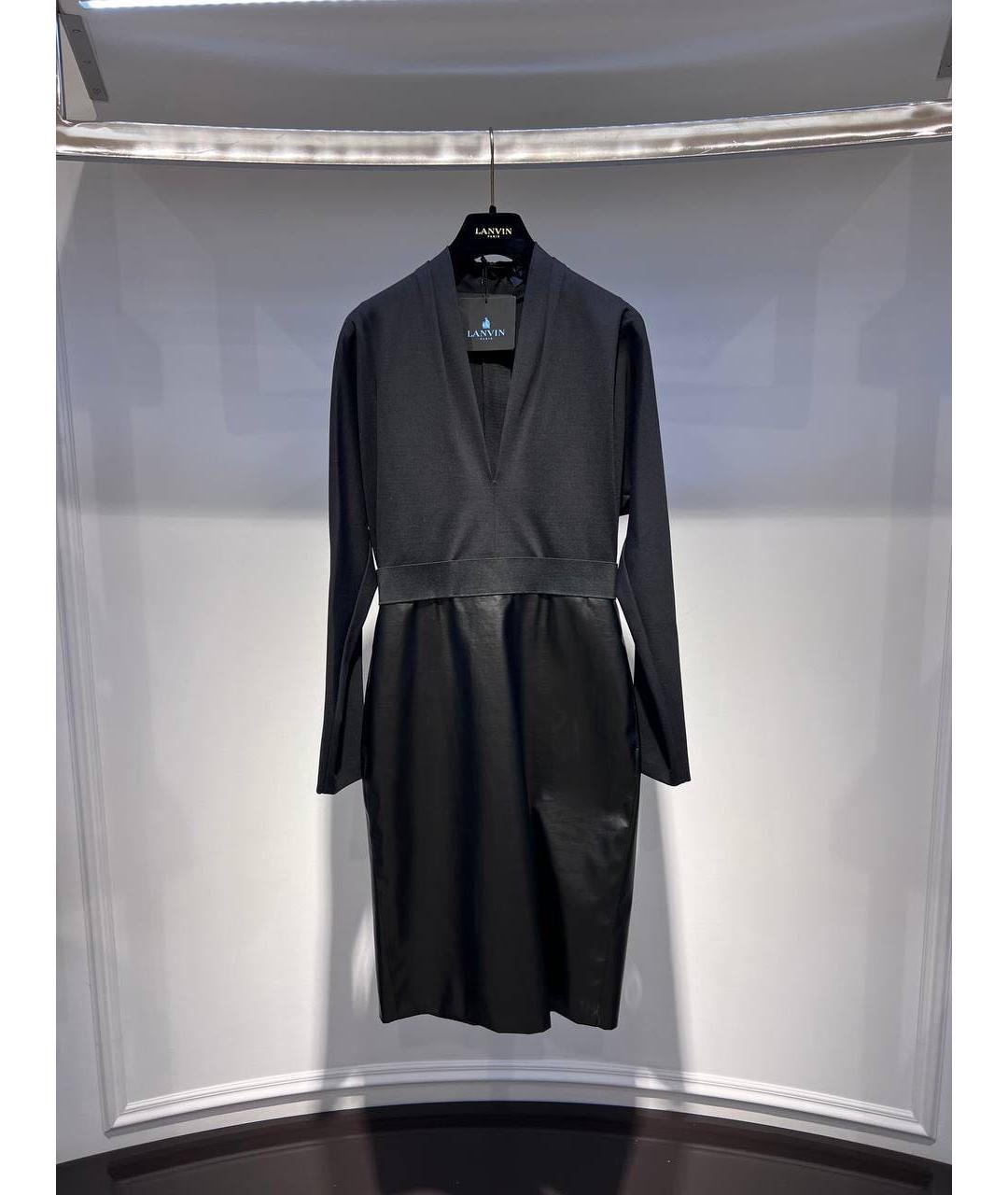 LANVIN Черное повседневное платье, фото 3