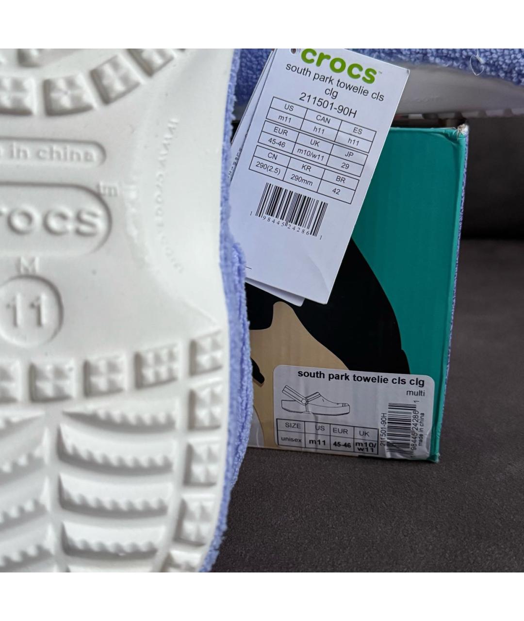 CROCS Фиолетовые резиновые шлепанцы, фото 7