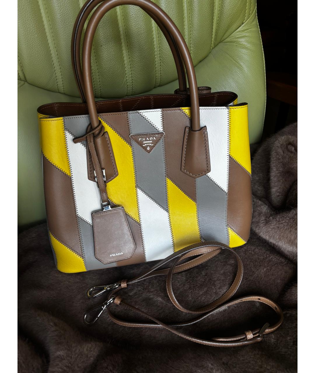 PRADA Мульти кожаная сумка с короткими ручками, фото 10