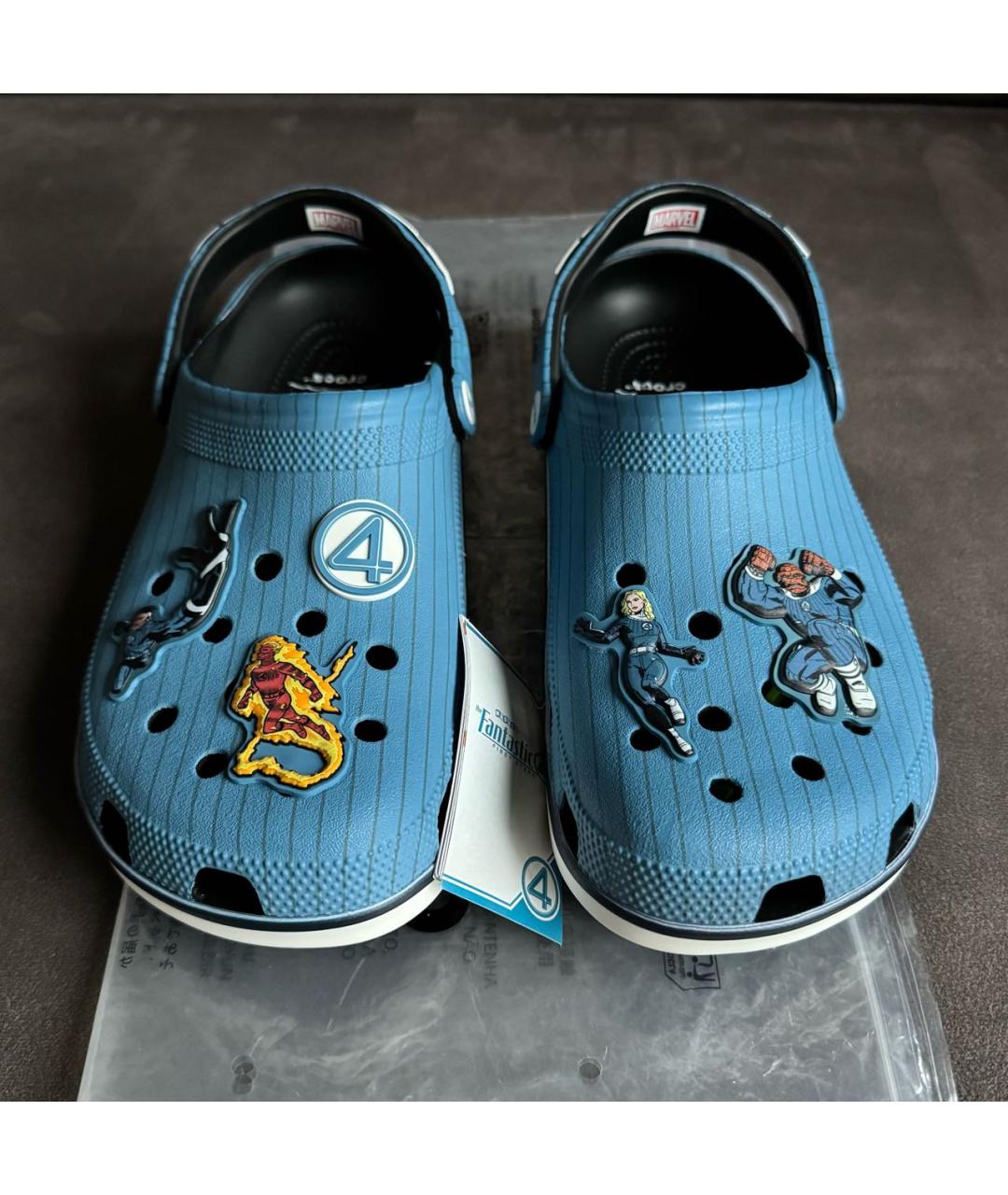 CROCS Голубые резиновые шлепанцы, фото 2