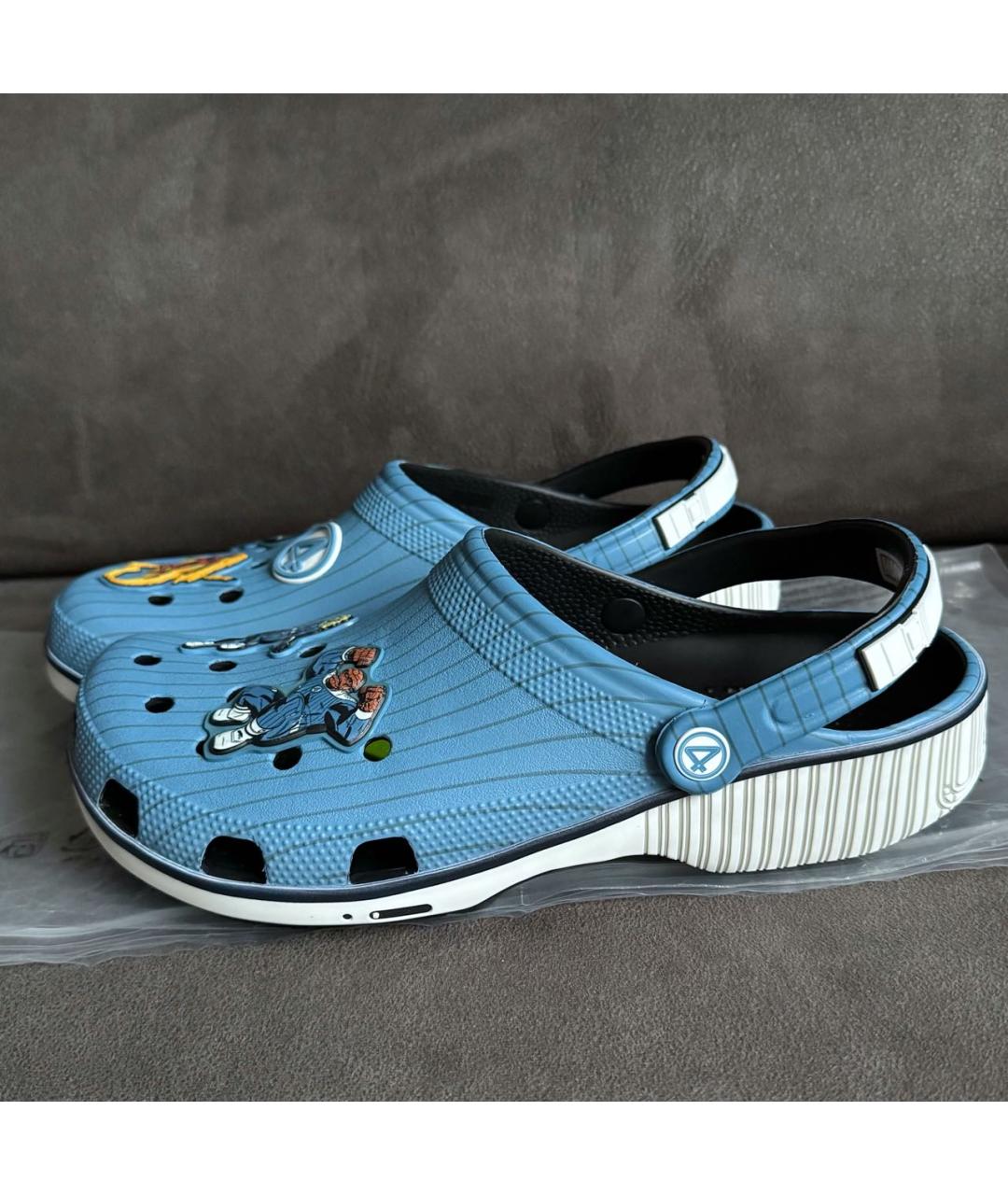 CROCS Голубые резиновые шлепанцы, фото 7