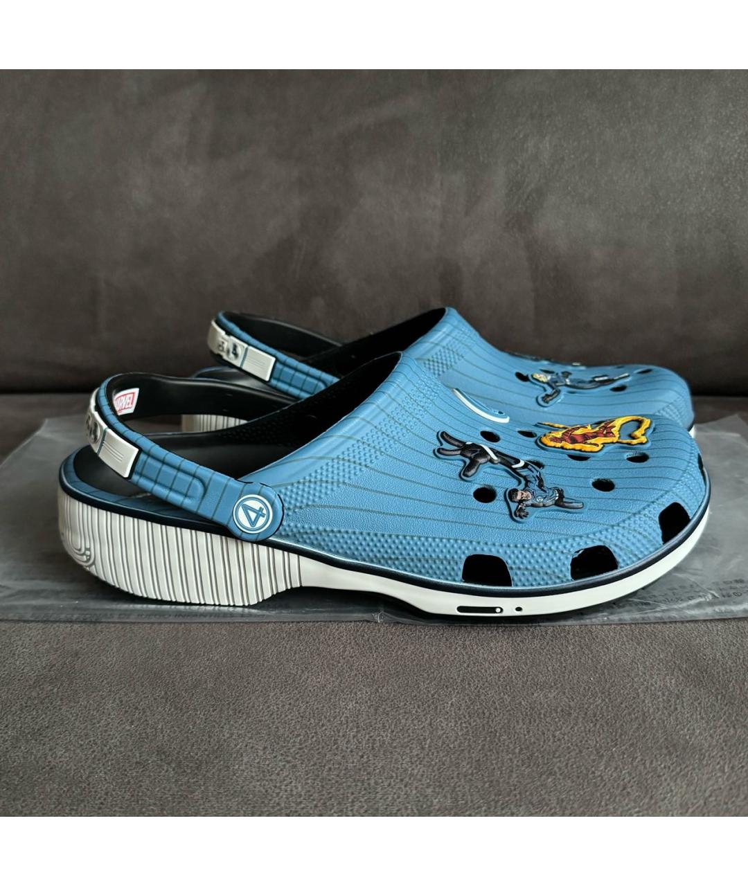 CROCS Голубые резиновые шлепанцы, фото 4